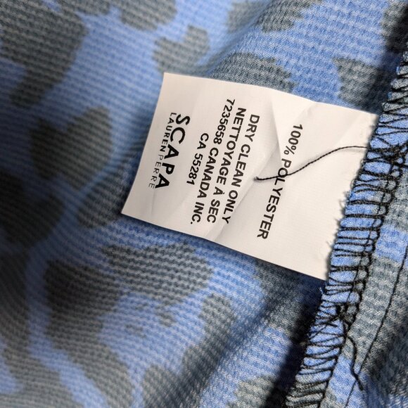Scapa Lauren Perre Duchessa XS Royal Blue Black Animal Print Shirt NWT - Picture 14 of 16